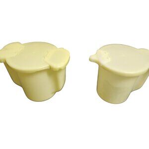 Vintage Yellow Tupperware Sugar & Creamer With Snap Lids USA-Made